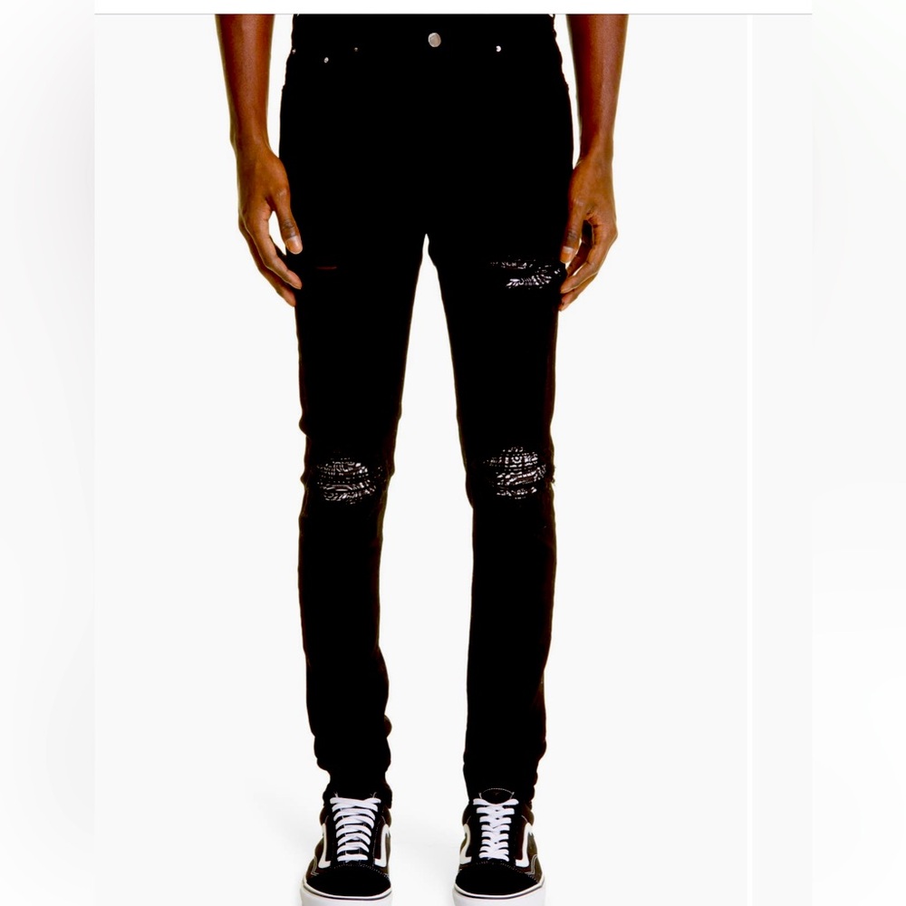 AMIRI MX1 Bandana ripped patch skinny